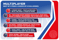 Multiplayer-modus van SEGA Allstars Ultimate Disc Basketball met zes uitdagingen, best of 3