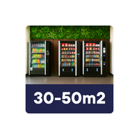 Automatenshop Maxi Touch met drie verkoopautomaten voor snacks en dranken, voor 30 tot 50 m2