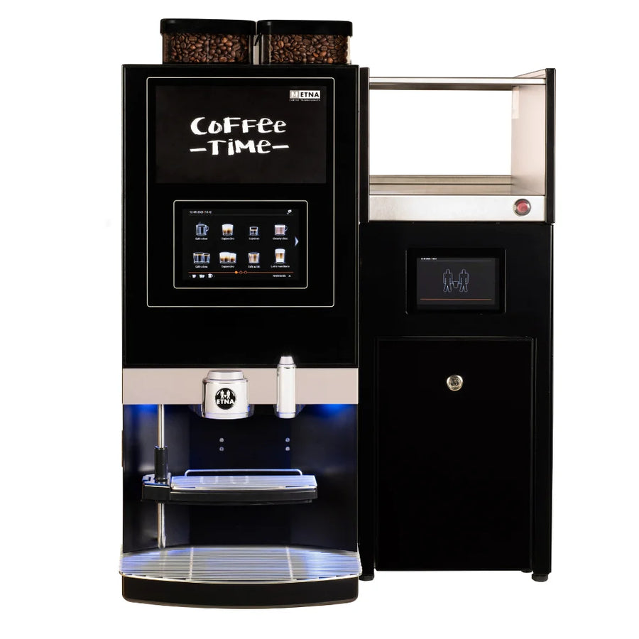 BUB Espresso M Melk koffieautomaat van Etna met melkkoeler en bekerhouder, vooraanzicht
