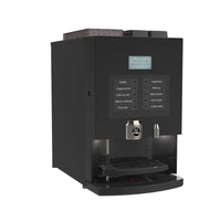 BUB Espresso S Kaffeevollautomat von Etna, schräge Vorderansicht von links mit Bohnenbehälter oben
