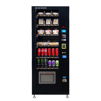 DGA Lynova 6 Classic schmaler Snackautomat Vorderansicht mit Snacks, Sandwiches und Dosen