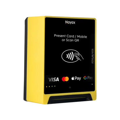 Nayax VPOS Media 4 contactloos betaalsysteem met VISA, Mastercard, Apple Pay en Google Pay