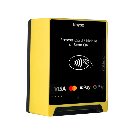 Nayax VPOS Media 4 contactloos betaalsysteem met VISA, Mastercard, Apple Pay en Google Pay