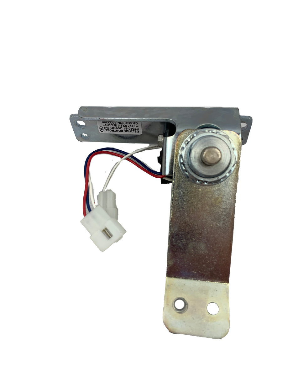 Gebrauchtes Ausgabetürschloss C4322309 mit Antrieb, Hebel und Stecker, Ersatzteil für Crane Shopper Verkaufsautomat