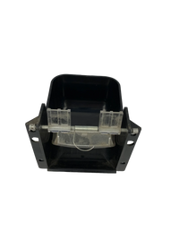 Gebrauchte Münzrückgabeschale C4325065 mit transparenter Klappe, Draufsicht, Ersatzteil für Crane Shopper Automat