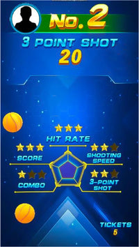 Eindscherm van SEGA Allstars Ultimate Disc Basketball met score, sterrenbeoordeling en gewonnen tickets