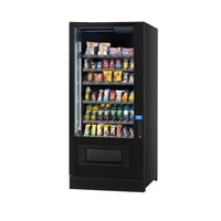 Vendo G-Snack Standard Connectable 8 Snackautomat in Schwarz mit Spiralfächern, schräge Vorderansicht